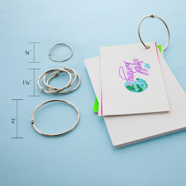 BAZIC Assorted Size Metal Book Rings (10/Pack) Sold in 24 Units