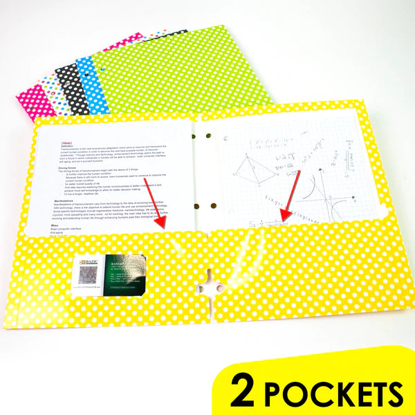 BAZIC Polka Dot 2-Pocket Portfolios Sold in 48 Units