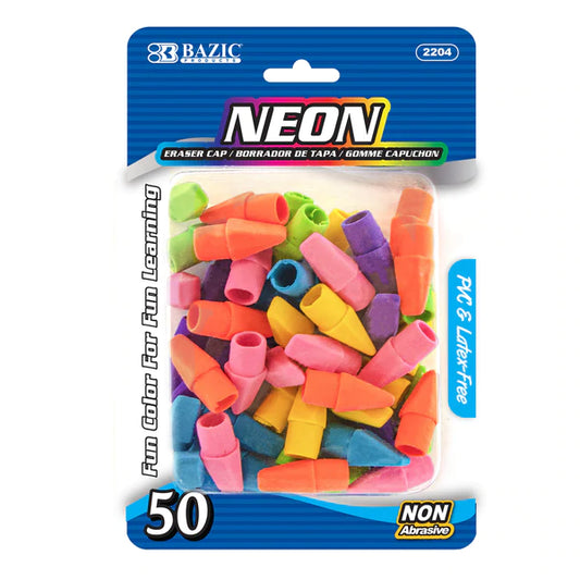 BAZIC Neon Eraser Top (50/Pack) Sold in 24 Units