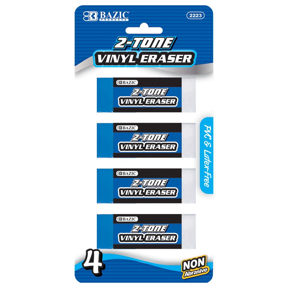 BAZIC Two-Tone Vinyl Eraser (4/Pack) Sold in 24 Units