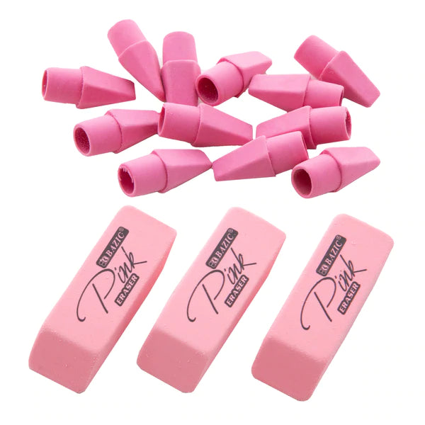 BAZIC Pink Eraser Sets ( 15/Pack) Sold in 24 Units
