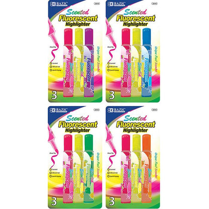 BAZIC Fruit Scented Highlighters (3/Pack) Sold in 24 Units
