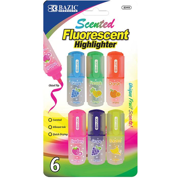 BAZIC Fruit Scented Mini Highlighters (6/Pack) Sold in 24 Units
