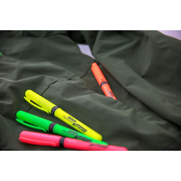 BAZIC Pen Style Fluorescent Highlighters w/ Cushion Grip (4/Pack) Sold in 24 Units
