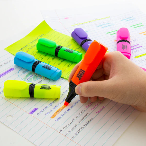 BAZIC Mini Desk Style Fluorescent Highlighters (4/Pack) Sold in 24 Units