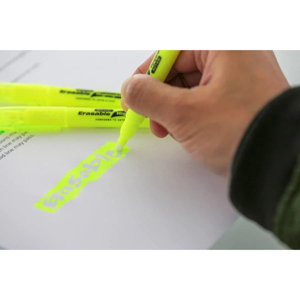 BAZIC Yellow Erasable Highlighter (3/Pack) Sold in 24 Units