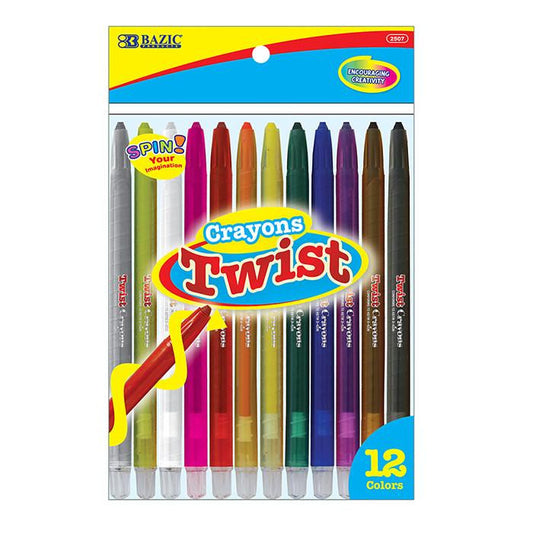 BAZIC 12 Color Propelling Crayons Sold in 12 Units