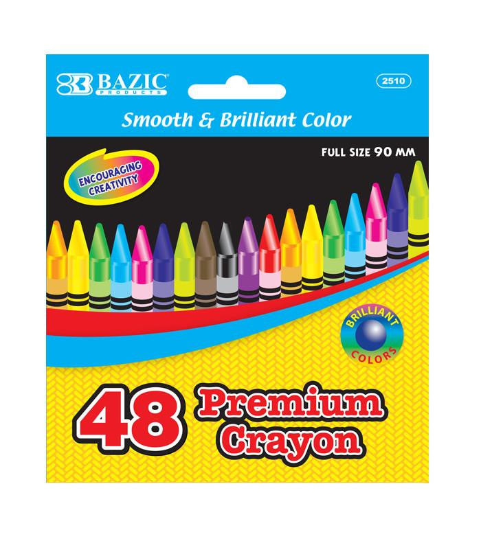 BAZIC 48 Color Premium Quality Crayons Sold in 24 Units