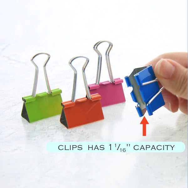 BAZIC Large 2" (51mm) Assorted Color Binder Clip (4/Pack) Sold in 24 Units