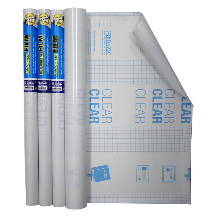 18" X 1.5 Yard Clear Self Adhesive Book Cover Sold in 48 Units