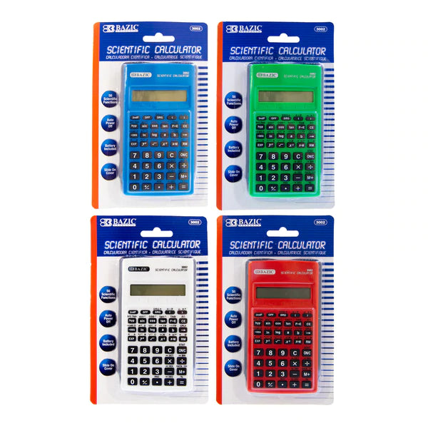 BAZIC 56 Function Scientific Calculator w/ Slide-On Case Sold in 12 Units
