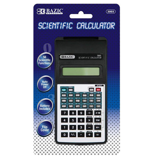 BAZIC 56 Function Scientific Calculator w/ Flip Cover Sold in 12 Units