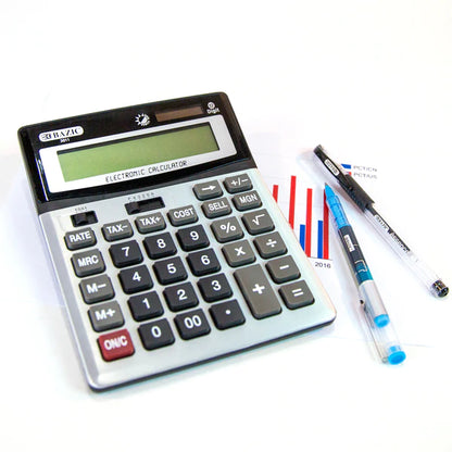 BAZIC 12-Digit Desktop Calculator w/ Profit Calculation & Tax Functions Sold in 12 Units