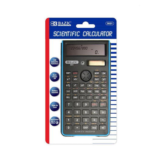 BAZIC 240 Function Fancy color Scientific Calculator w/ Slide-On Case Sold in 12 Units