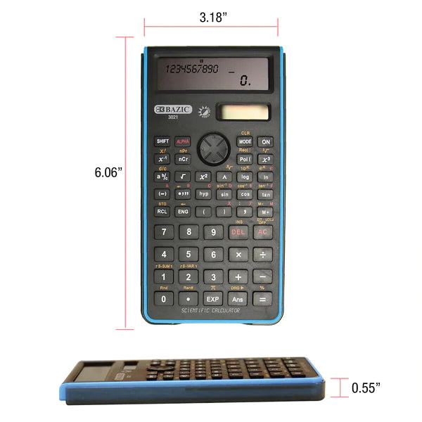 BAZIC 240 Function Fancy color Scientific Calculator w/ Slide-On Case Sold in 12 Units