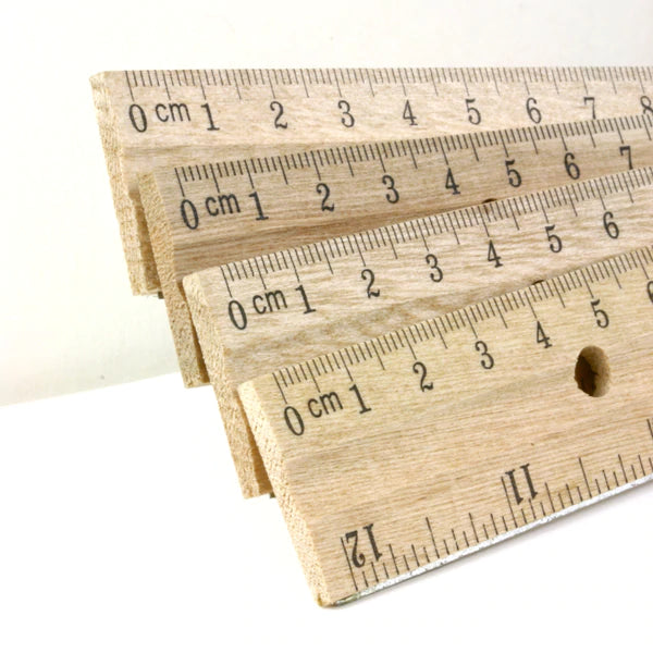 BAZIC 12" (30cm) Wooden Ruler (3/Pack) Sold in 24 Units