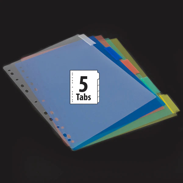 BAZIC 3-Ring Binder Dividers w/ 5 Insertable Color Tabs Sold in 24 Units