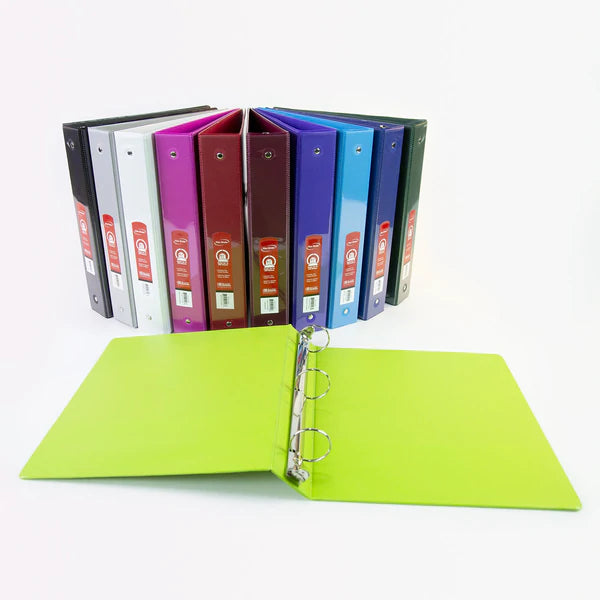 BAZIC 1" Lime Green 3-Ring View Binder w/ 2 Pockets Sold in 12 units
