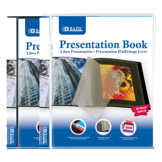 BAZIC 10-Pocket Presentation Book Sold in 24 Units