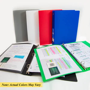 BAZIC 1" Matte Color Poly 3-Ring Binder w/ Pocket Sold in 48 Units