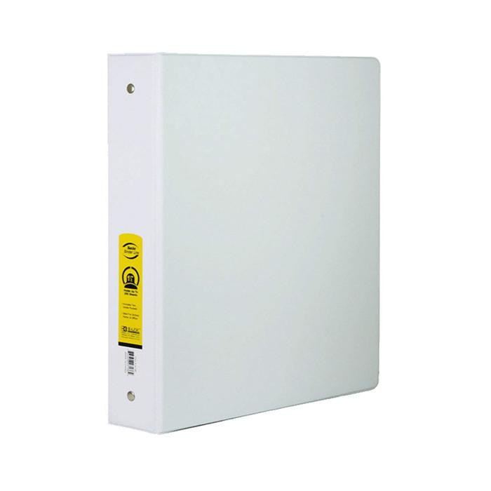 BAZIC 1" White 3-Ring Binder w/ 2 Pockets Sold in 12 Units