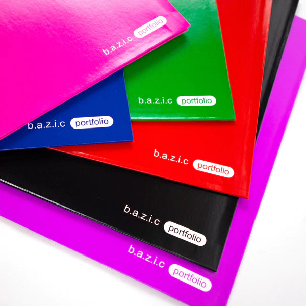 BAZIC Laminated Bright Glossy Color 2-Pockets Portfolios Sold in 48 Units