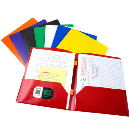 BAZIC Solid Color 2-Pocket Poly Portfolios Sold in 48 Units