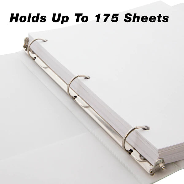 BAZIC 1" White Asst. 3-Ring Tinted View Binder w/ 2 Pockets Sold in 24 Units