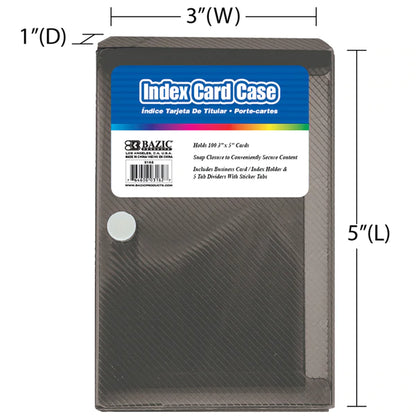 BAZIC 3" x 5" Index Card Case w/ 5 Tab Dividers Sold in 36 Units