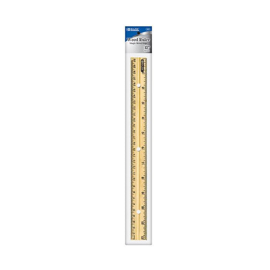 BAZIC 12" (30cm) Wooden Ruler Sold in 24 Units