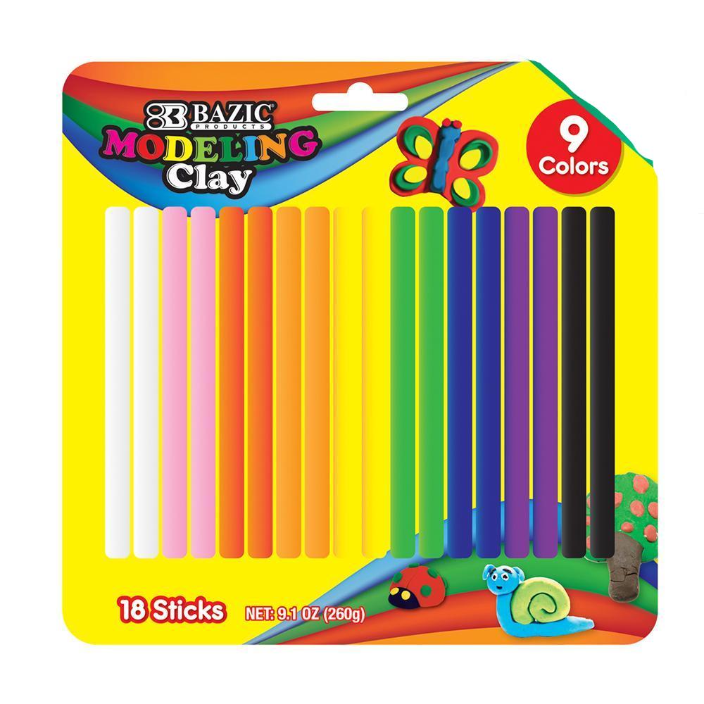 BAZIC 9 Colors 260g Modeling Clay Sticks Sold in 24 Units