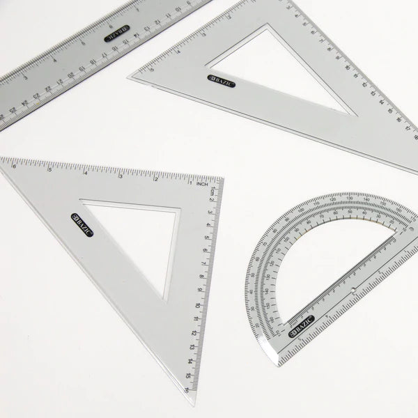 BAZIC 4-Piece Geometry Ruler Combination Sets Sold in 24 Units