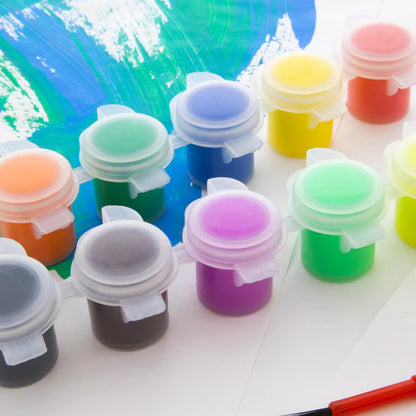BAZIC 12 Color 5mL Kids' Paint w/ Brush Sold in 24 Units