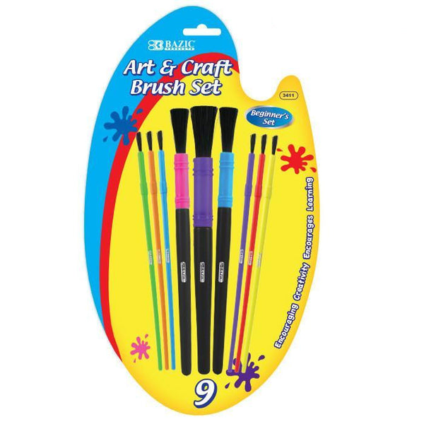 Paintbrush Set Kid's Asst. Size (9/Pack) Sold in 24 Units