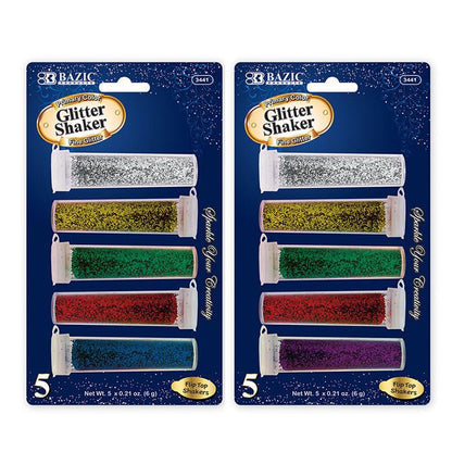 BAZIC 6g/0.21oz Primary Color Glitter Shakers Sold in 24 Units