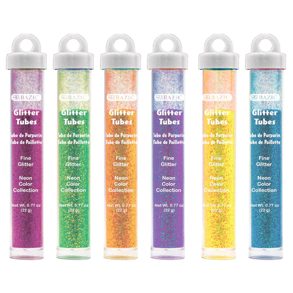 BAZIC 22g/0.77oz Neon Color Glitter Shakers w/ PDQ Sold in 24 Units
