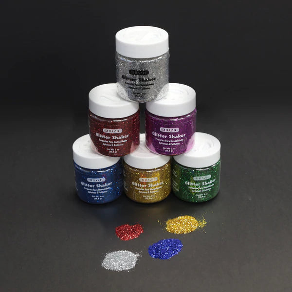 BAZIC 56.6g/2oz Primary Color Glitter Shakers w/ PDQ Sold in 12 Units