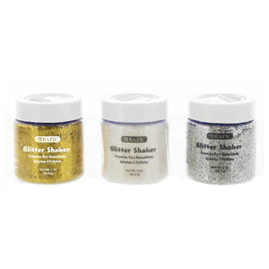 56.6g / 2 Oz. Iridescent/Silver/Gold Color Glitter Shaker Sold in 12 Units