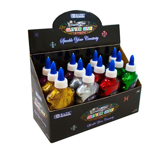 BAZIC 200mL/6.76oz Classic Color Glitter Glue Sold in 12 Units