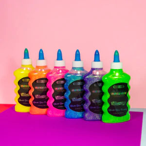 6.76 Oz. (200 mL) Neon Color Glitter Glue Sold in 12 Units
