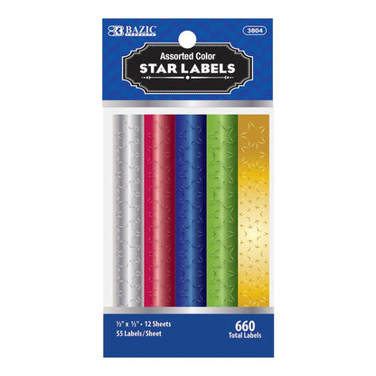 BAZIC Assorted Color Foil Star Label (660/Pack) Sold in 24 Units