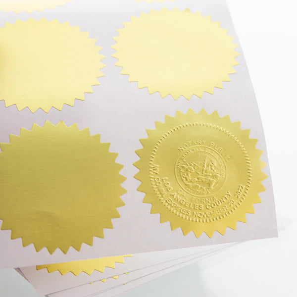 BAZIC 2" Gold Foil Notary/Certificate Seal Label (42/Pack) Sold in 24 Units