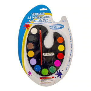 12 Ct. Color Watercolor w/ Brush Sold in 24 Units