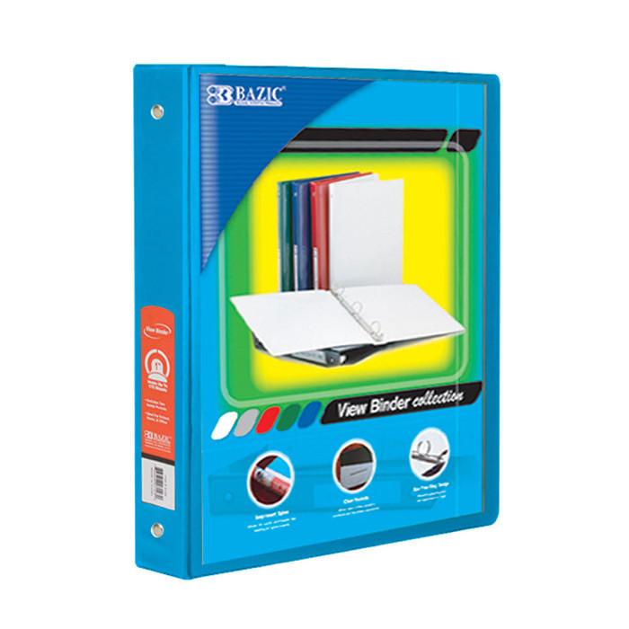 1" Cyan 3-Ring View Binder With 2 Pockets Sold in 12 Units