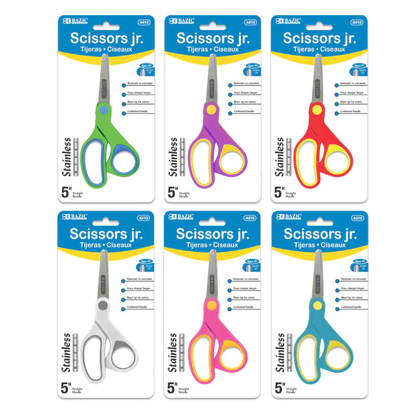 BAZIC 5" Soft Grip Stainless Steel Scissors Sold in 24 Units