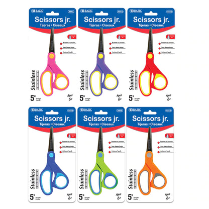 BAZIC 5" Soft Grip Pointed Tip Stainless Steel Scissors Sold in 24 Units