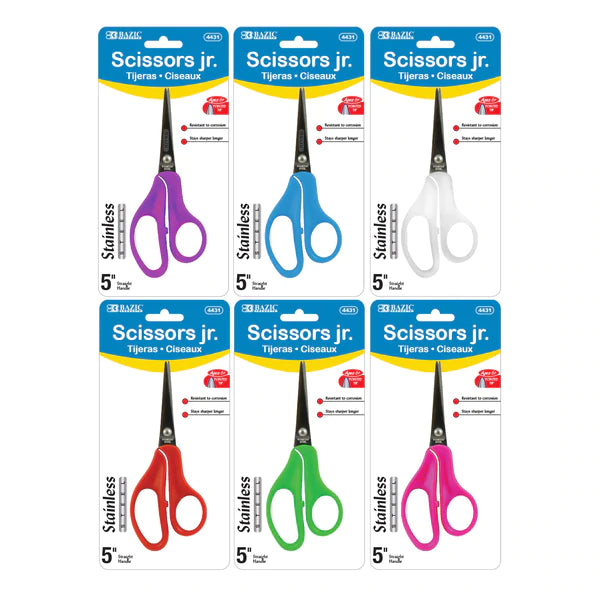BAZIC 5" Pointed Tip School Scissors Sold in 24 Units
