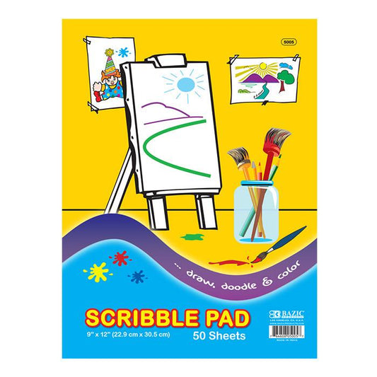 BAZIC 50 Ct. 9" X 12" Scribble Pad Sold in 48 Units