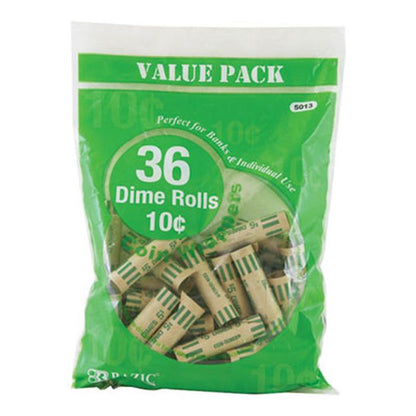 BAZIC Dime Coin Wrappers (36/Pack) Sold in 50 Units