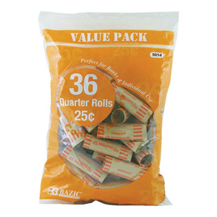 BAZIC Quarter Coin Wrappers (36/Pack) Sold in 45 Units